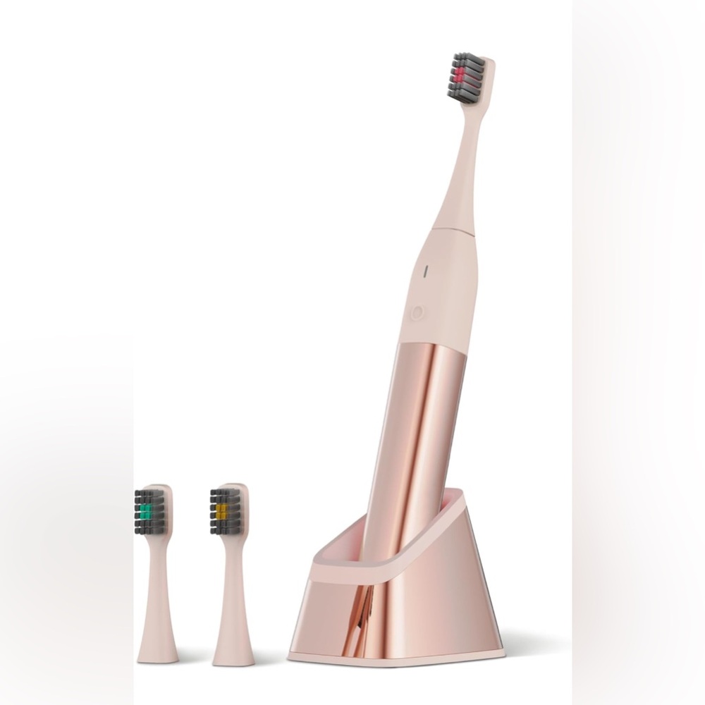 NEW Allegro Luxury Premium Polished Metal Sonic Electric Toothbrush In Rose Gold